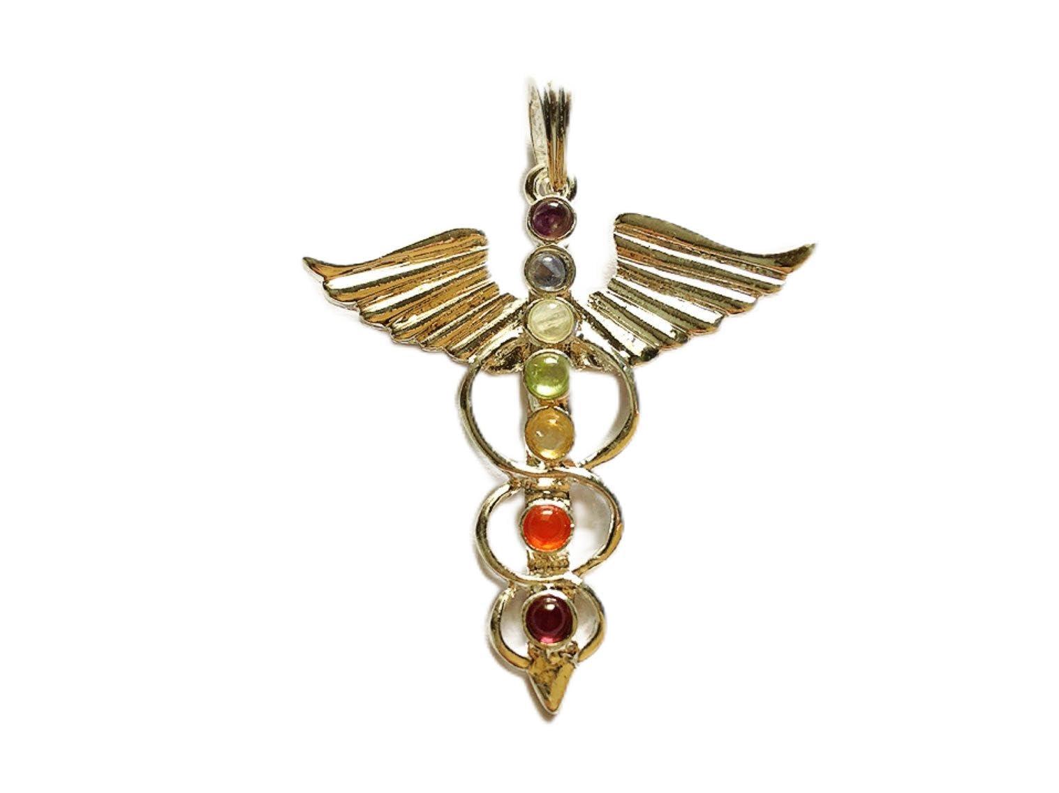Vaibhav Jewels 7 Chakras Crystal Healing Energy Angel Wings Metal Healing Reiki Chakra Pendants Chakra Balancing, Chakra Healing, Spiritual Energy,Crystal Healing,Balancing Energy,Emotional Healing Energy, Healing