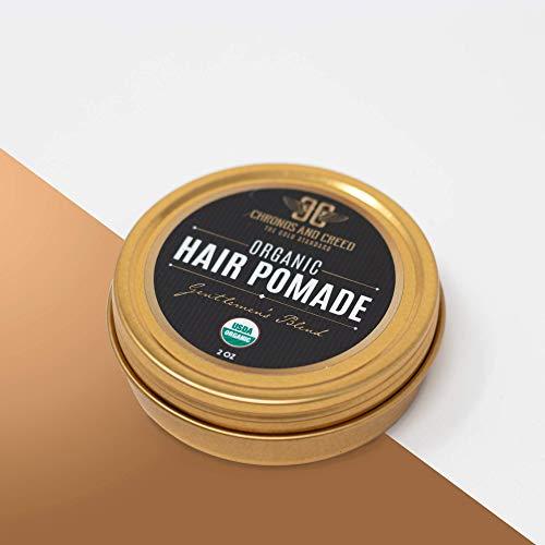 CRIUS COSMETICS CRIUS COSMETICS Hair Pomade for Men - Certified Organic Pomade with Vegan Ingredients (Chronos And Creed), Natural Hair Balm for Strong Hold & Scalp Care (2 Fl Oz)