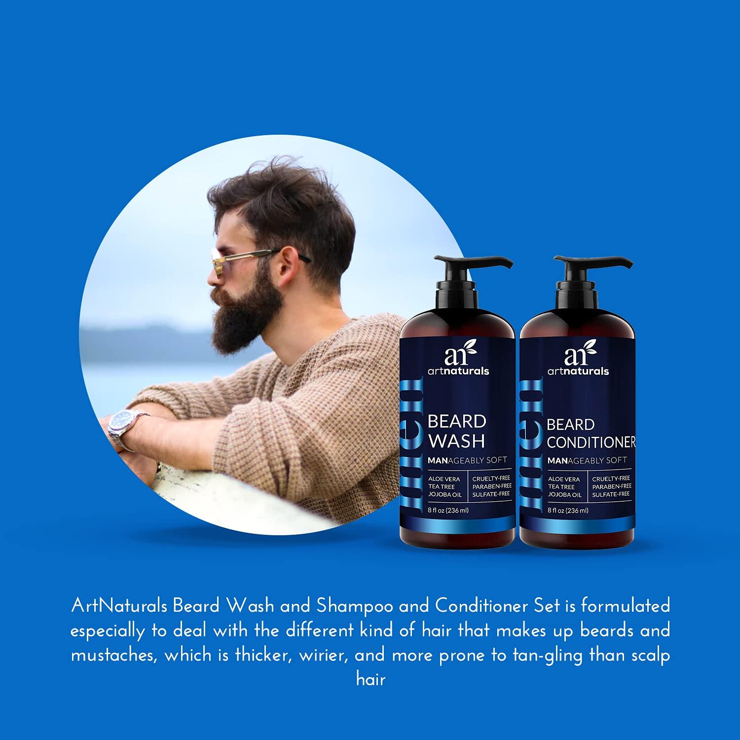 Artnaturals Artnaturals Beard Shampoo and Conditioner Set - Softens, Strengthens and Smooths Mustache and Beard Hair - All Skin and Hair Types