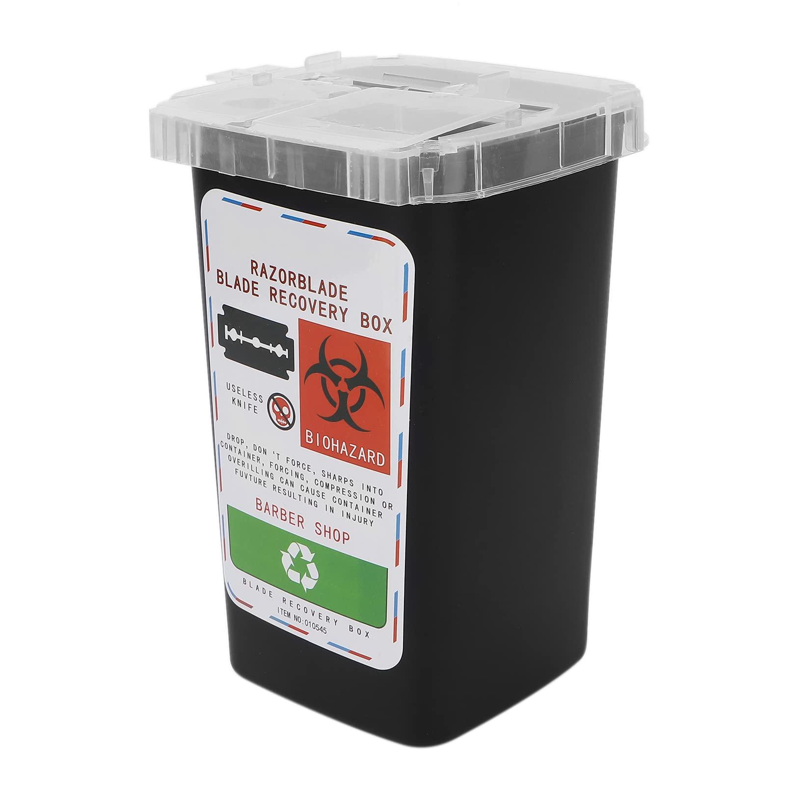 Dioche Disposal Containers Disposal Blade Container Barbershop Hair Salon Shaving Knife Blade Disposal Collect Box Approved for Home and Professional use(Black)