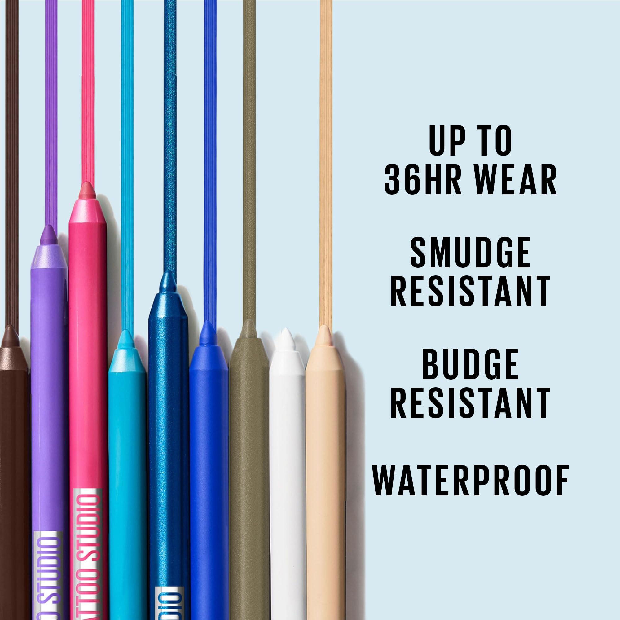 MAYBELLINE Maybelline Tattoo Studio Sharpenable Gel Pencil Waterproof Eyeliner, Long-Lasting Eyeliner With Smooth Gel Pigments For Up To 36HR Wear, Galactic Cobalt, 1 Count