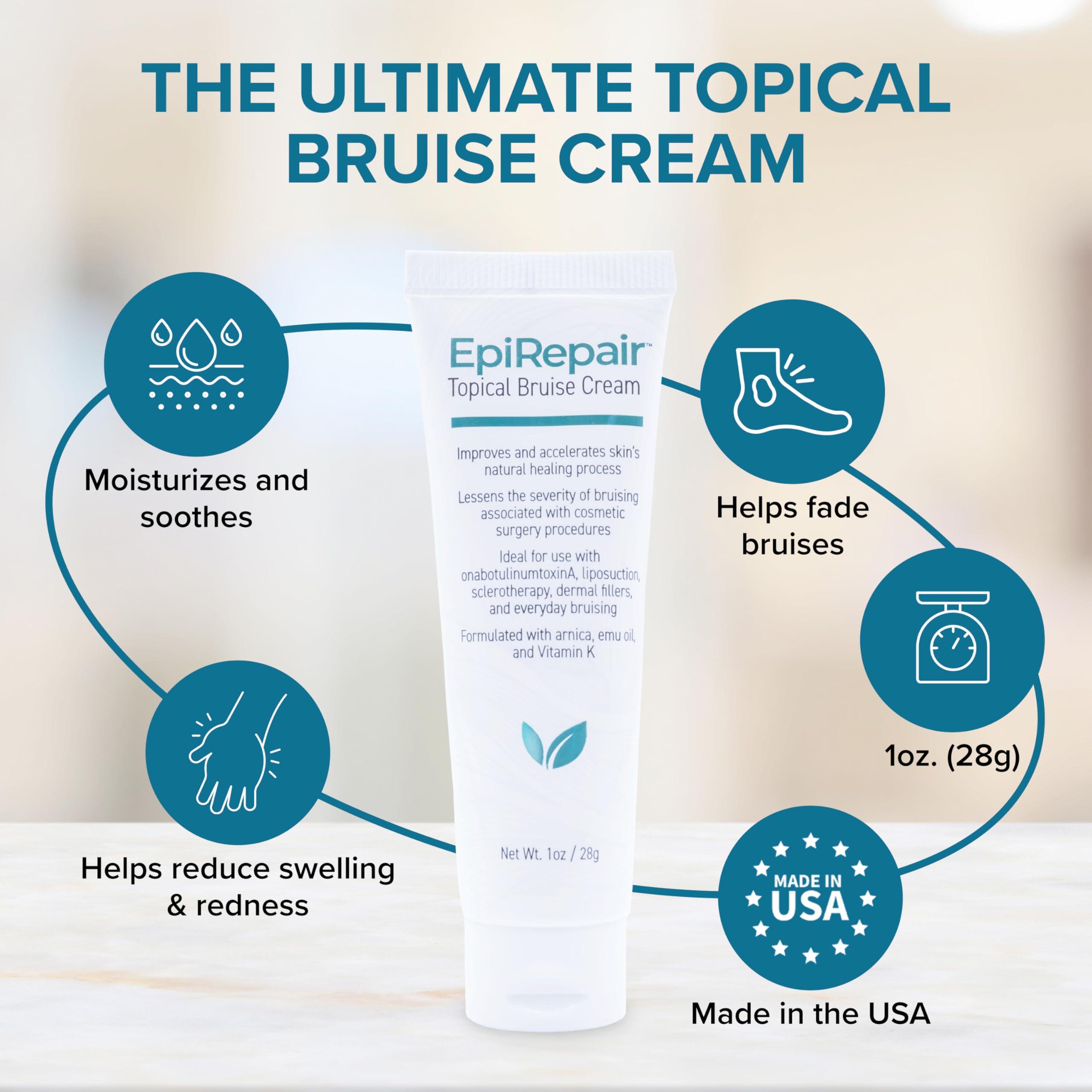 BIODERMIS EpiRepair Premium Bruise Cream - Formulated with Clinically Proven Arnica Oil & Vitamin K to Help Lessen & Remove Bruises in Cosmetic Surgery Procedures - Enhanced with Emu Oil, Vitamin E & Green Tea