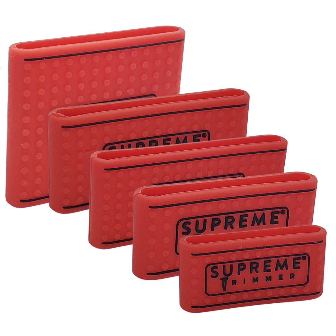 Supreme Trimmer Supreme Trimmer Clipper Grip Professional Barber Grippers (5 Piece) Non Slip Clipper Bands SGR55 Barber Sleeve for Hair Clipper - Red Hair Trimmer Grip
