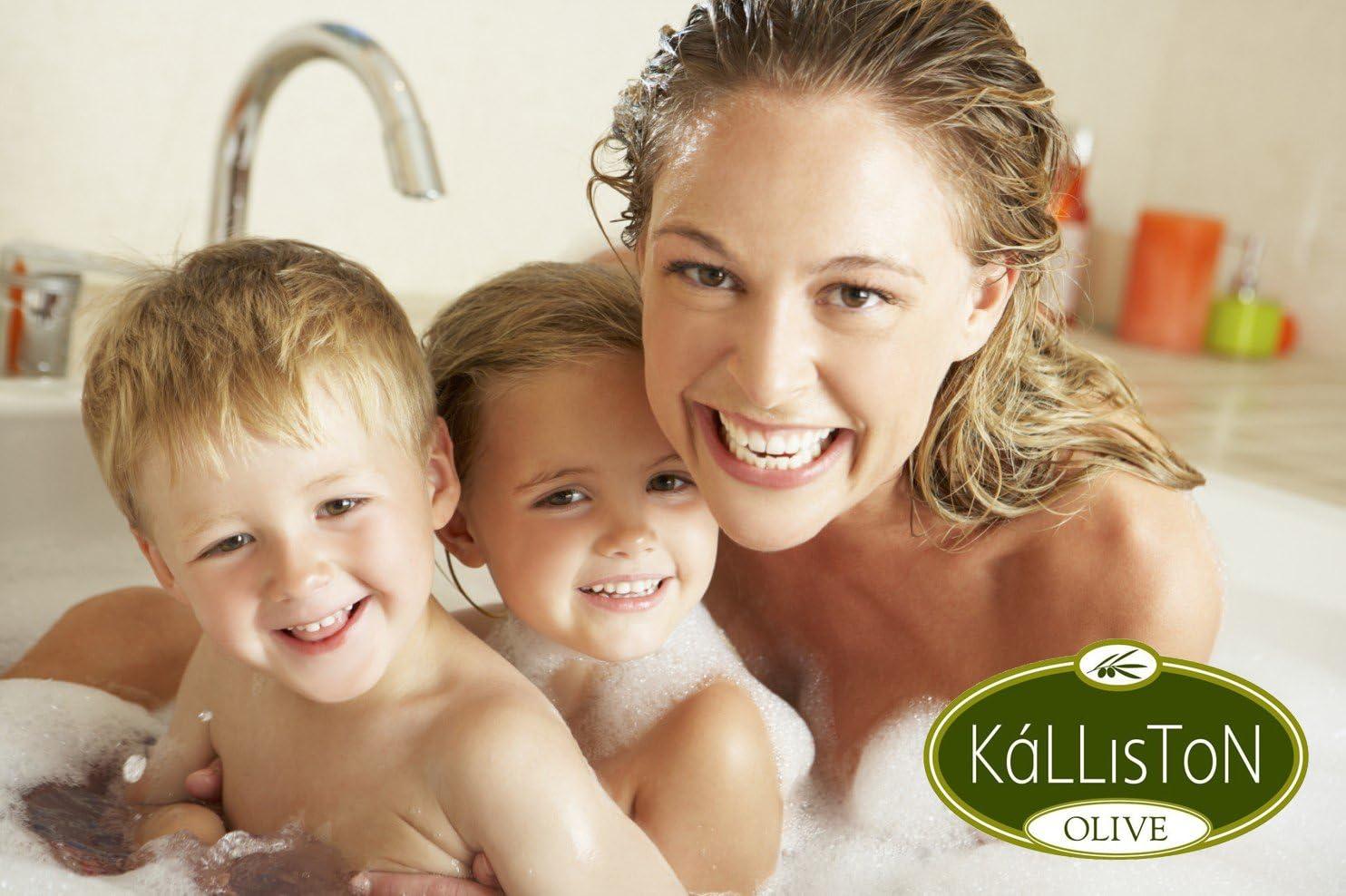 Kalliston Kalliston, Olive Oil Soap with Lavender extract and volcanic Pumice Stone, all-natural soap bars, product of Crete, Greece, Pack of 4