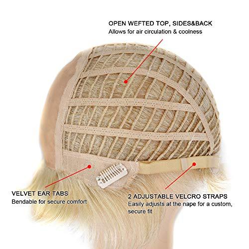 LHC Hand-Tied Mono Top Wig Brown Blonde Straight Synthetic Hair Monofilament Wigs (#P613)