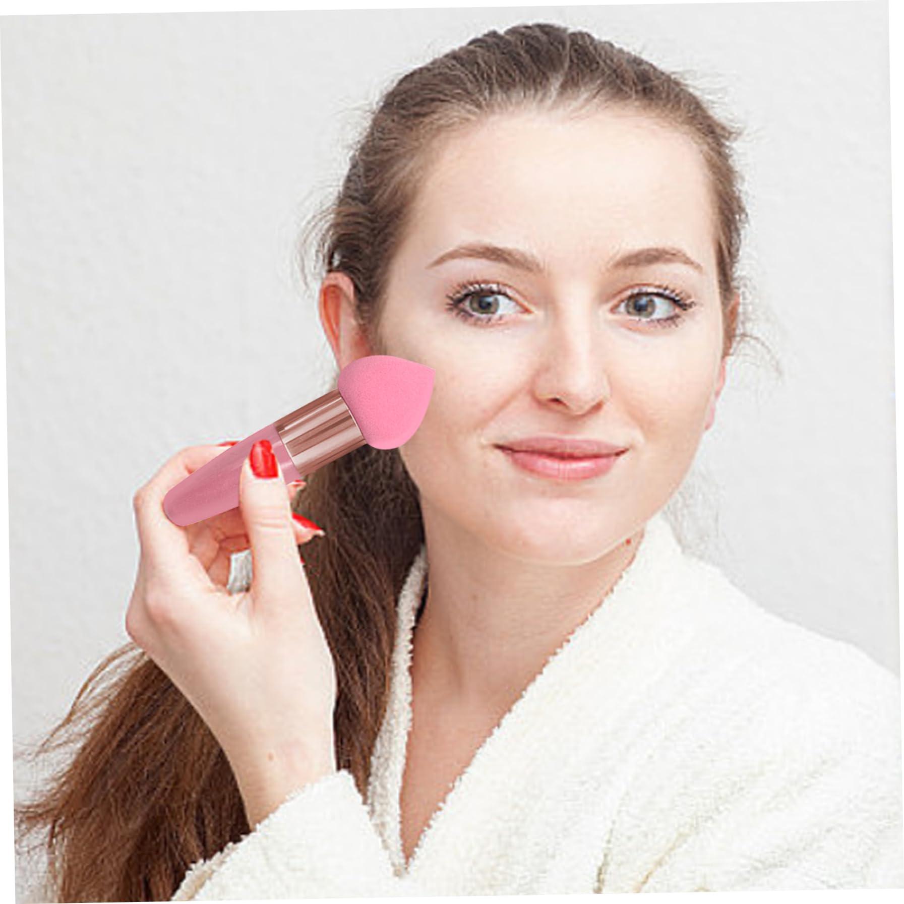 Pesoncarl Foundation Sponge,3PCS Foundation Applicator, 3 Styles Wet Dry Large Makeup Sponge with Handle, Soft Elastic Blending Sponge for Makeup