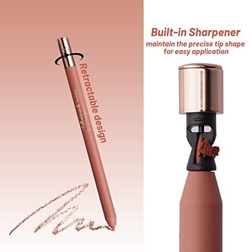 YES.EYE DO YES.EYE DO Nude Brown Lip Liner with Sharpener, Light Brown Lipliner Crayon with Creamy Smooth Texture, Retractable Matte Lipstick Pencil for Lip Defination, Waterproof, Long Lasting, Classic Nude