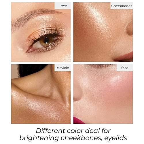 CHIC SHACK CHIC SHACK Glitter Eyeshadow Multifunction Roll-on Highlighter Stick Eye Shimmer Glitter Makeup for Highlighting (Rose Crush 03)