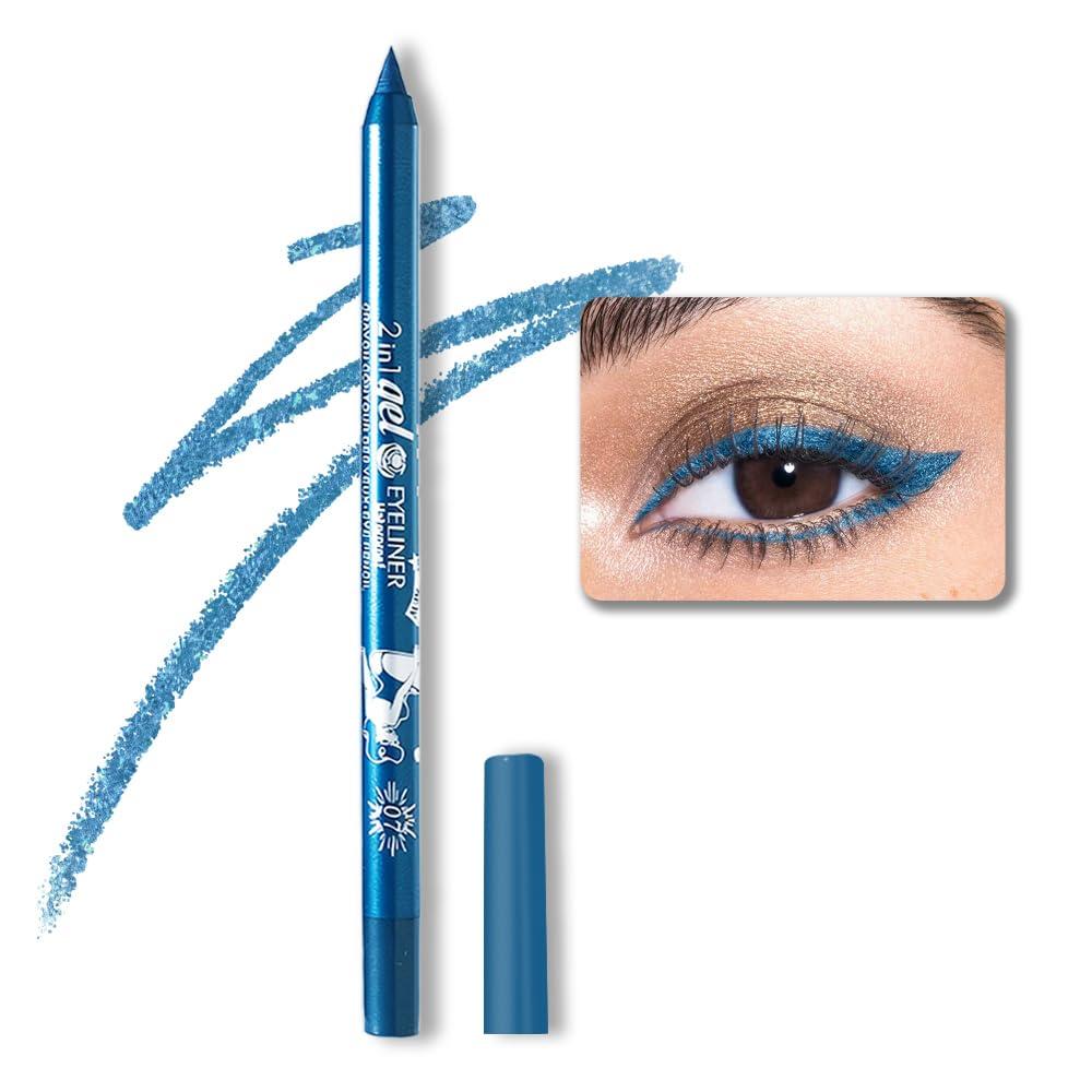 Kaely Kaely Sky Blue Waterline Pencil Eyeliner, Sharpenable Multi-Use Gel Eyeliner Pencil, Eye Liner Waterproof Smudge proof, Smooth Eye Makeup Liners, delineador de ojos contra el agua, 07