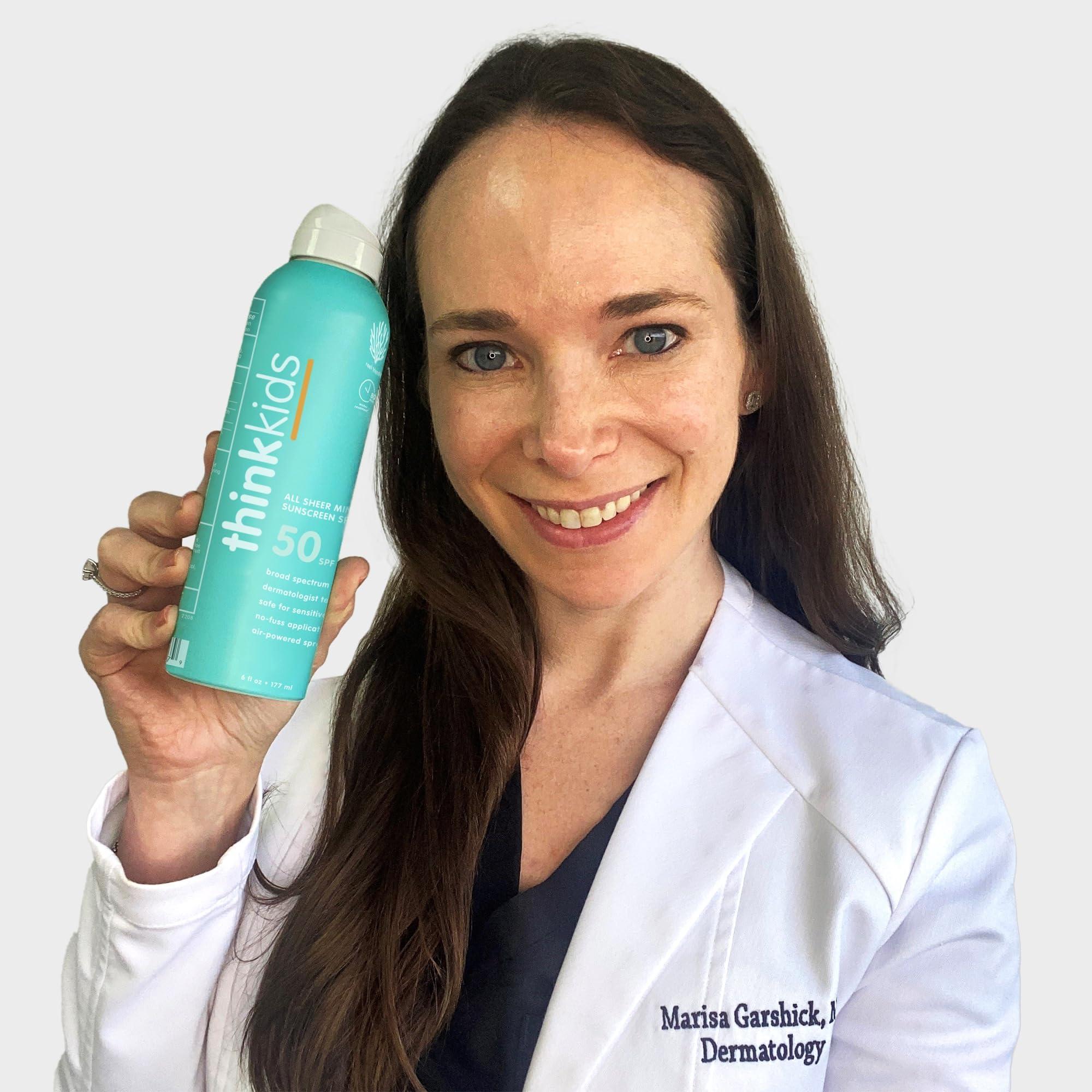 Thinksport Thinksport Kids Sunscreen Spray, SPF 50 All Sheer Mineral Sunscreen, 6 Fl Oz, Water Resistant Baby & Toddler, Natural Zinc Oxide UVA/UVB Protection