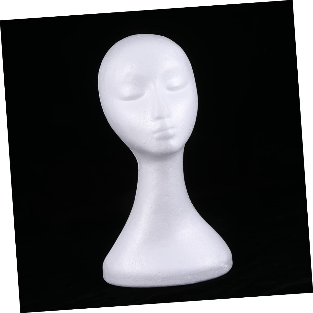 NULYLU NULYLU Art Mannequin White Headset Stand Foam Mannequin Wig Head Mannequins Foam Manikin Head Model Male Mannequin Head Display Mannequin Wig Head Stand Headphone Stand Holder White Wig