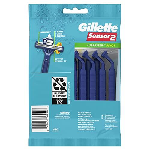 Gillette Gillette Sensor2 Pivoting Head + Lubrastrip Men's Disposable Razors, 12 Count