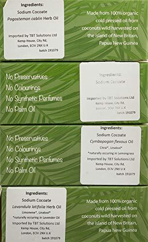 Niugini Organics Niugini Organics Certified Super Organic Natural Bar Soap From Premium Coconut Oil - Cold Pressed Bath Soap for Men & Women - Face & Body Soap Bars - Jabon De Bao (Mixed, Pack of 4)