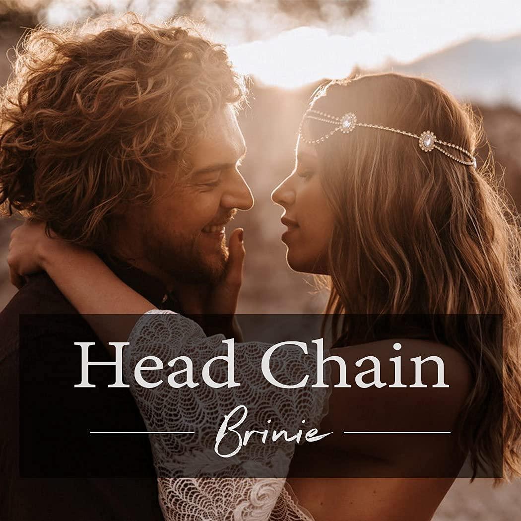 Brinie Brinie Boho Head Chain Gold Small Coins Hair Chain Wedding Head Jewelry Festival Halloween Costume Bridal Hair Chain Headpiece Hair Accessories for Women and Girls