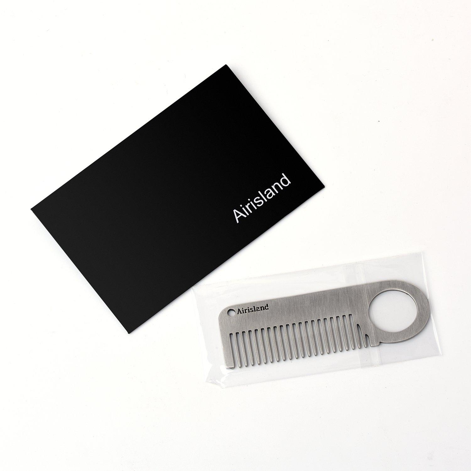 Airisland Airisland Stainless Steel Keychain Comb Small Pocket Comb Mini Anti-static Beard Mustache Comb 3.15 inches