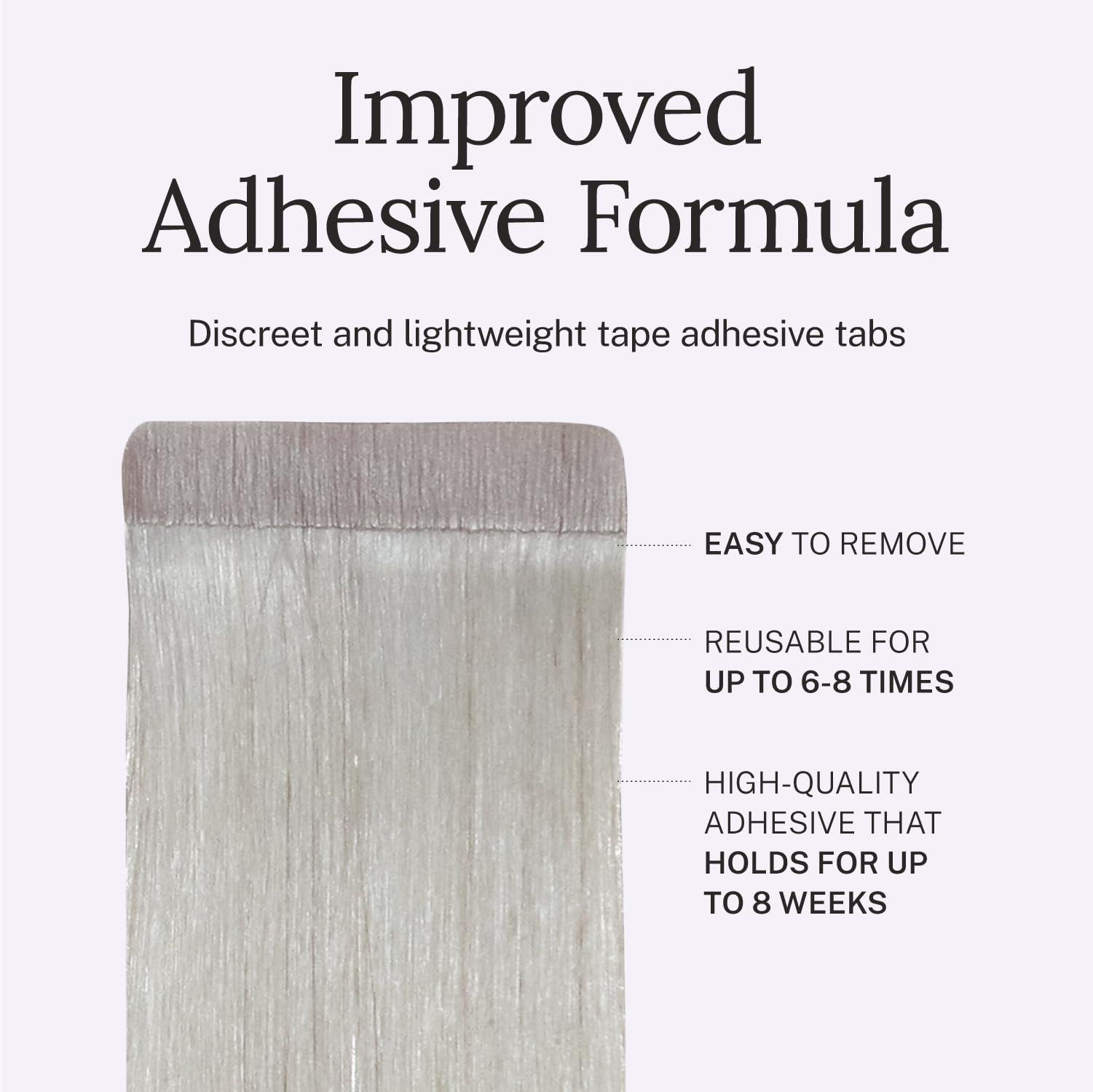 Zala Zala Tape In Hair Extensions - Premium Human Remy Hair Extensions with Easy Installation - Uses Lightweight, Non-Damaging Tape Adhesive Tabs - Ice Queen Platinum (52g / 20 inch)