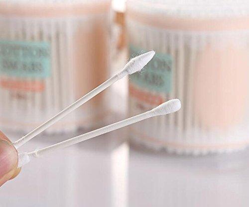 ericotry 200Pieces (1box) Double Tipped Wooden Swabs Cotton Swabs Cotton Tipped Applicator Cosmetic Q Tips Beauty Swabs Multipurpose Safe for Make up Cleaning Jewelry and Ear