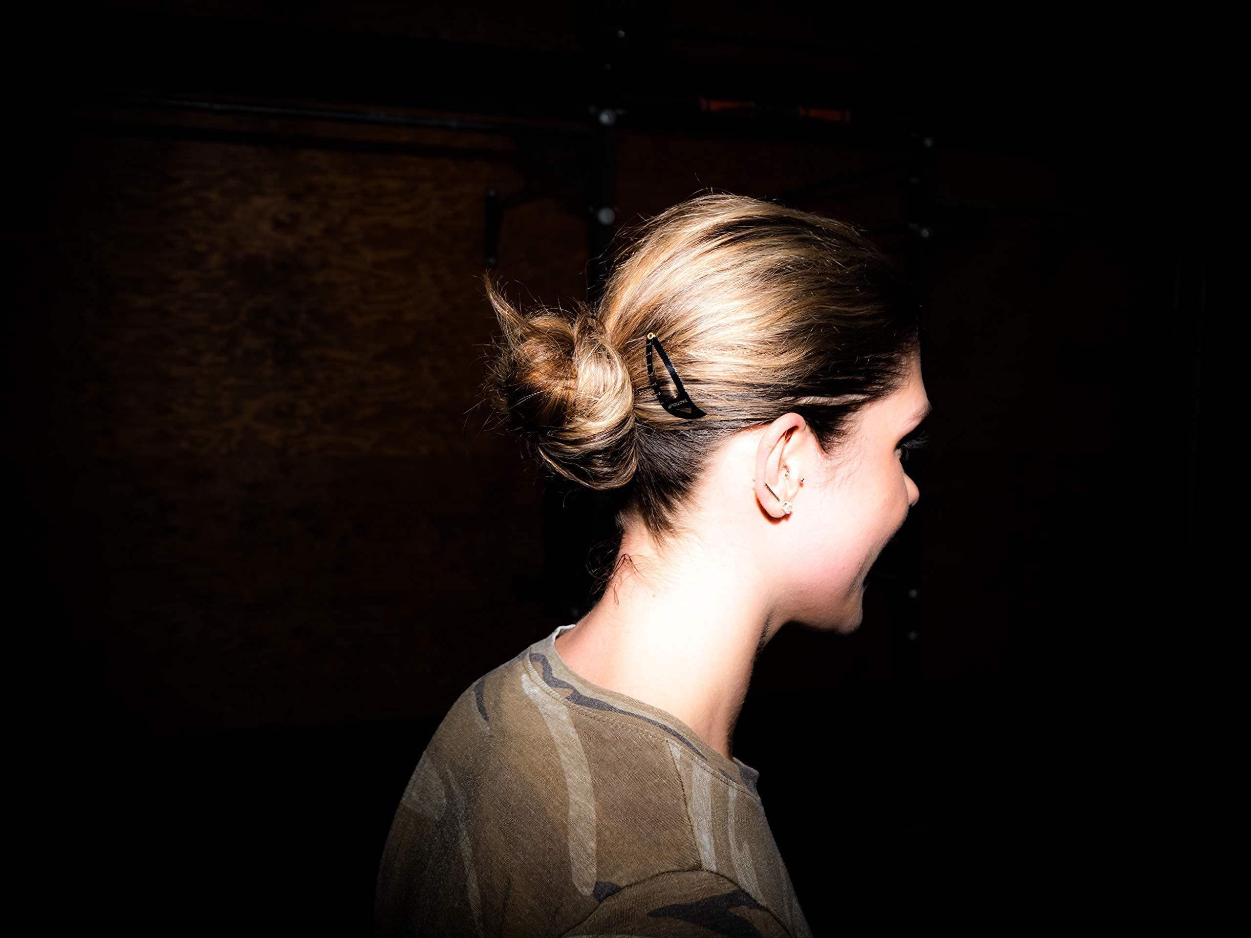 Tacticlip Tactical Hair Clips, 4 Pack - Black - Multitool Snap Barrettes - Laser Engraved, Vacuum Plated, Multi-Functional Keychain Multi Tool - Box Cutter, Serrated Edge, Raptor Claw