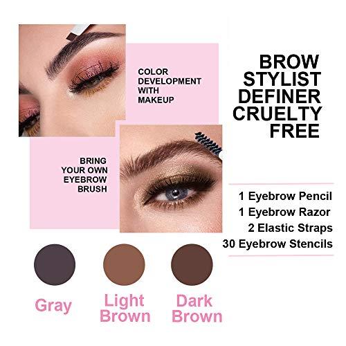 Linkinghome Eyebrow Stencils & Eyebrow Pencil, 30 Eyebrow Shaper Kit, Reusable Eyebrow Template With Strap & Eyebrow Razor, Waterproof Eyebrow Pen, 3 Minutes Makeup, Suitable for 98%