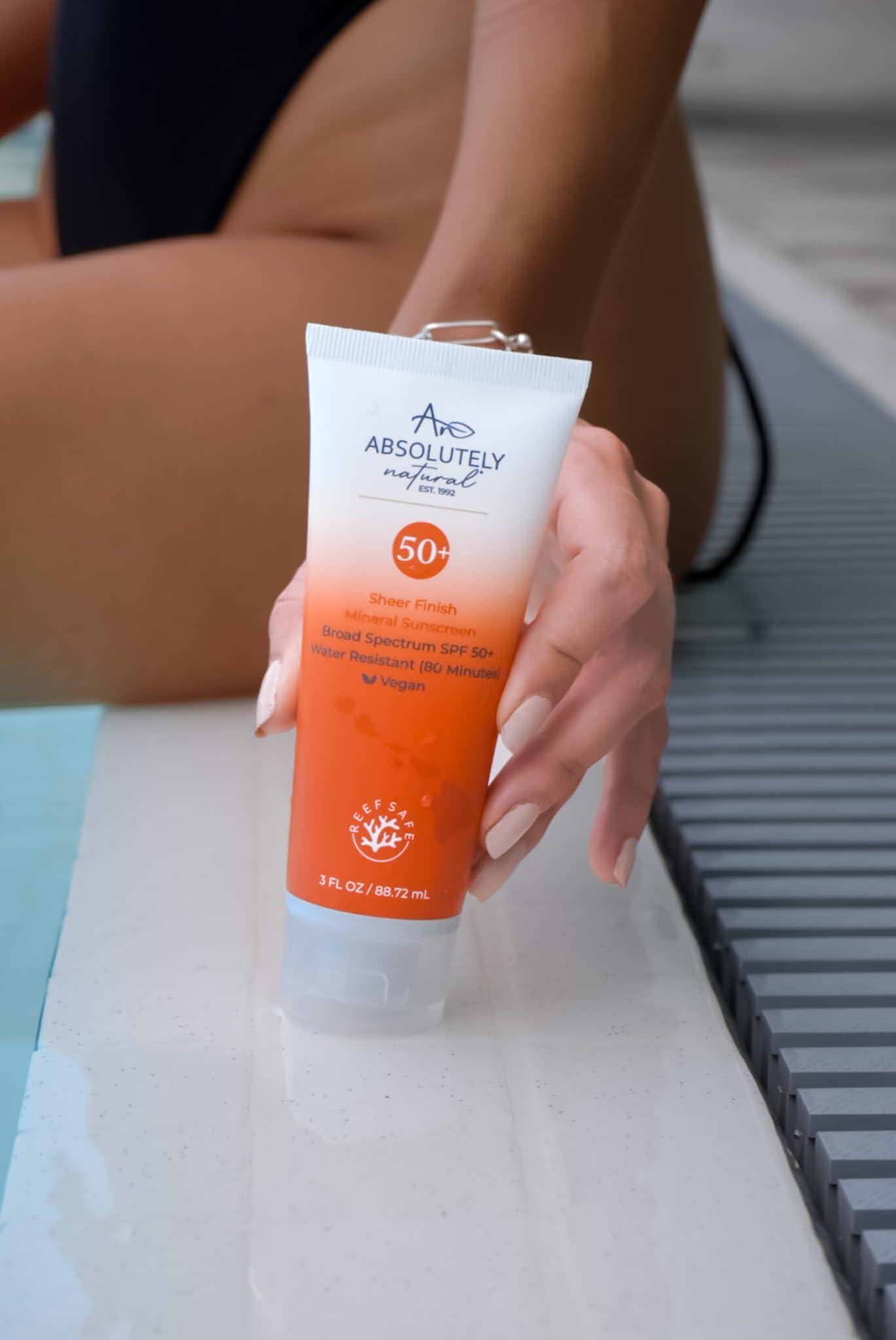Absolutely Natural Absolutely Natural SPF 50+ Mineral Sunscreen Lotion - Anti-Aging Sunblock for Body & Face, Made with Rose Hips, Aloe, Zinc Oxide and Other Cruelty Free and Reef Safe Ingredients - Made in USA