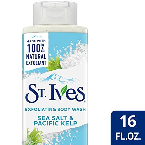 St. Ives St. Ives Exfoliating Body Wash - Sea Salt & Pacific Kelp Scrub, Natural Body Wash, Body Soap, or Hand Soap with Plant-Based Exfoliants for Glowing Skin, 16 Oz Ea (Pack of 2)