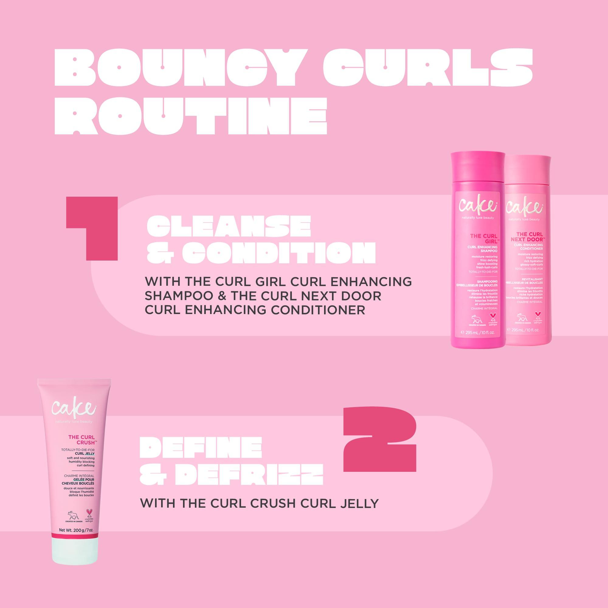 Cake Beauty Cake Beauty Curl Jelly, The Curl Crush Moisturizes & Nourishes Curls - Lightweight for Soft Hold & Shiny Finish - Humidity Blocking For Frizz Control - For Curly Hair- 7 oz / 200g