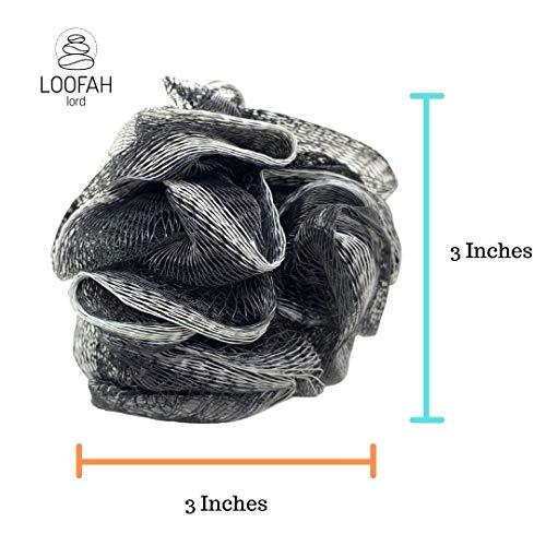 LOOFAH LORD Loofah Lord 24 Bamboo Charcoal Infused Black Bath or Shower Sponge Loofahs Pouf Medium Mesh Wholesale Bulk LOT