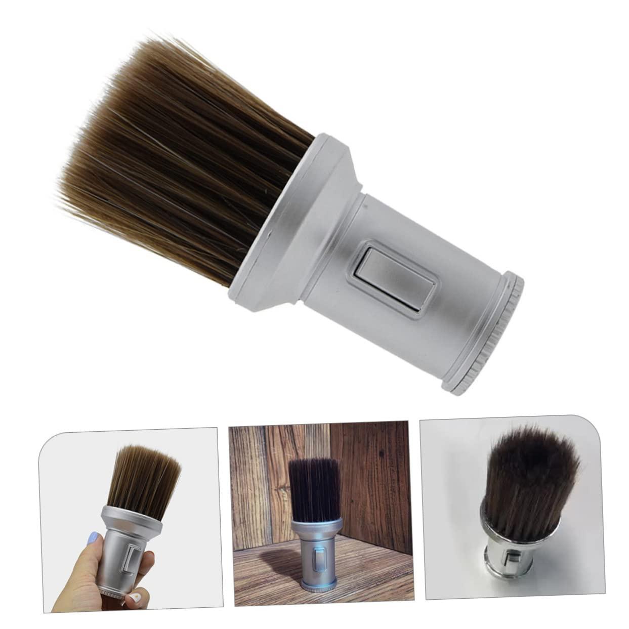 WOONEKY WOONEKY Beard Shaving Brush Powder Dusterbody Household Shaving Brush for Barber Hair Salon or Personal Use Silver