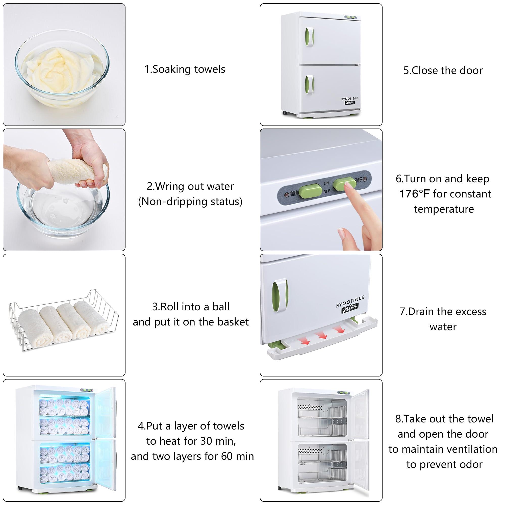 AW BYOOTIQUE Hot Towel Warmer Cabinet, 46L Extra Large Capacity, 2in1 Professional Double Towel Heater Mechine for Facial Spa, Massage, Hair Salon, Barber, Estheticians, Beauty Salon, White