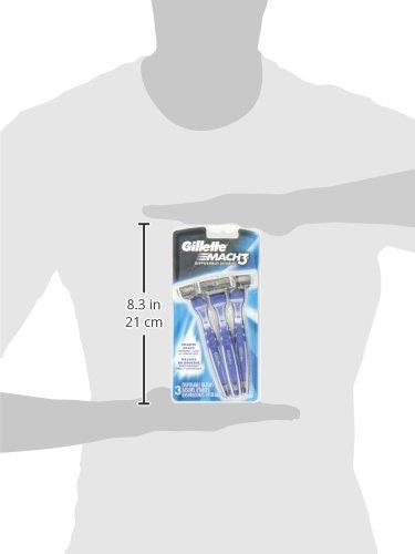 Gillette Gillette Gillete Mach 3 Smooth Shave Disposable Razor, 3 Count