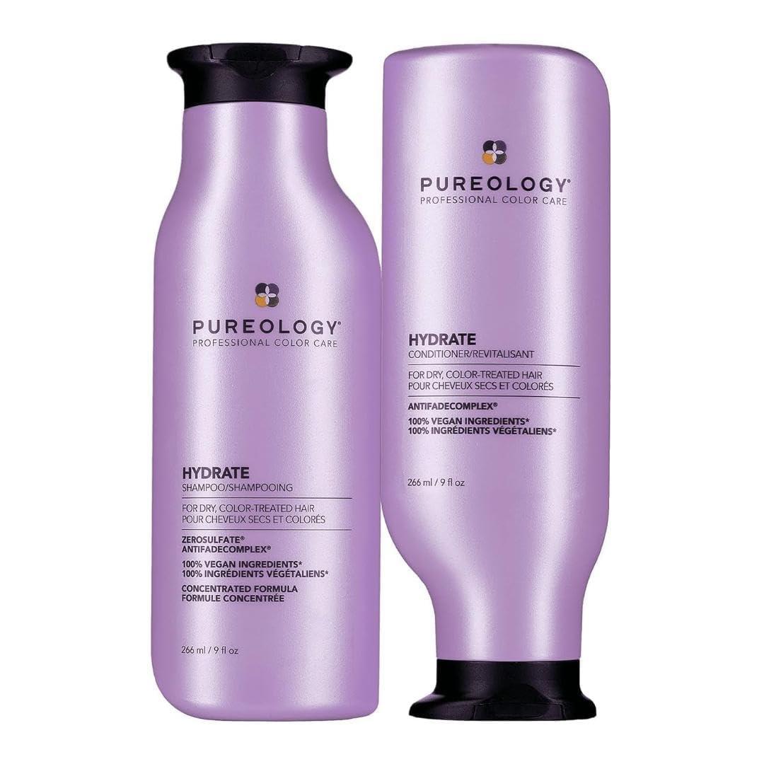 Pureology Pureology Hydrate Moisturizing Shampoo and Conditioner Set | Softens and Deeply Hydrates Dry Hair | For Medium to Thick Color Treated Hair | Sulfate-Free | Vegan