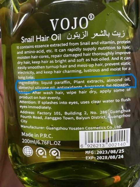 Generic Generic OLIVE SNAIL HAIR OIL FOR ALL TYPES HAIR 200ML 6.7FL.OZ, OFF WHITE