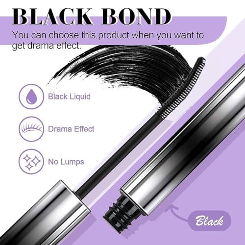 Olivia Blaire Generic Olivia Blaire Iron Wand Mascara Waterproof Long Lasting Curl Brushless Metal Wand Mascara for Women, Daytime, Lash Extensions, Sensitive Eyes2PCS (Black)