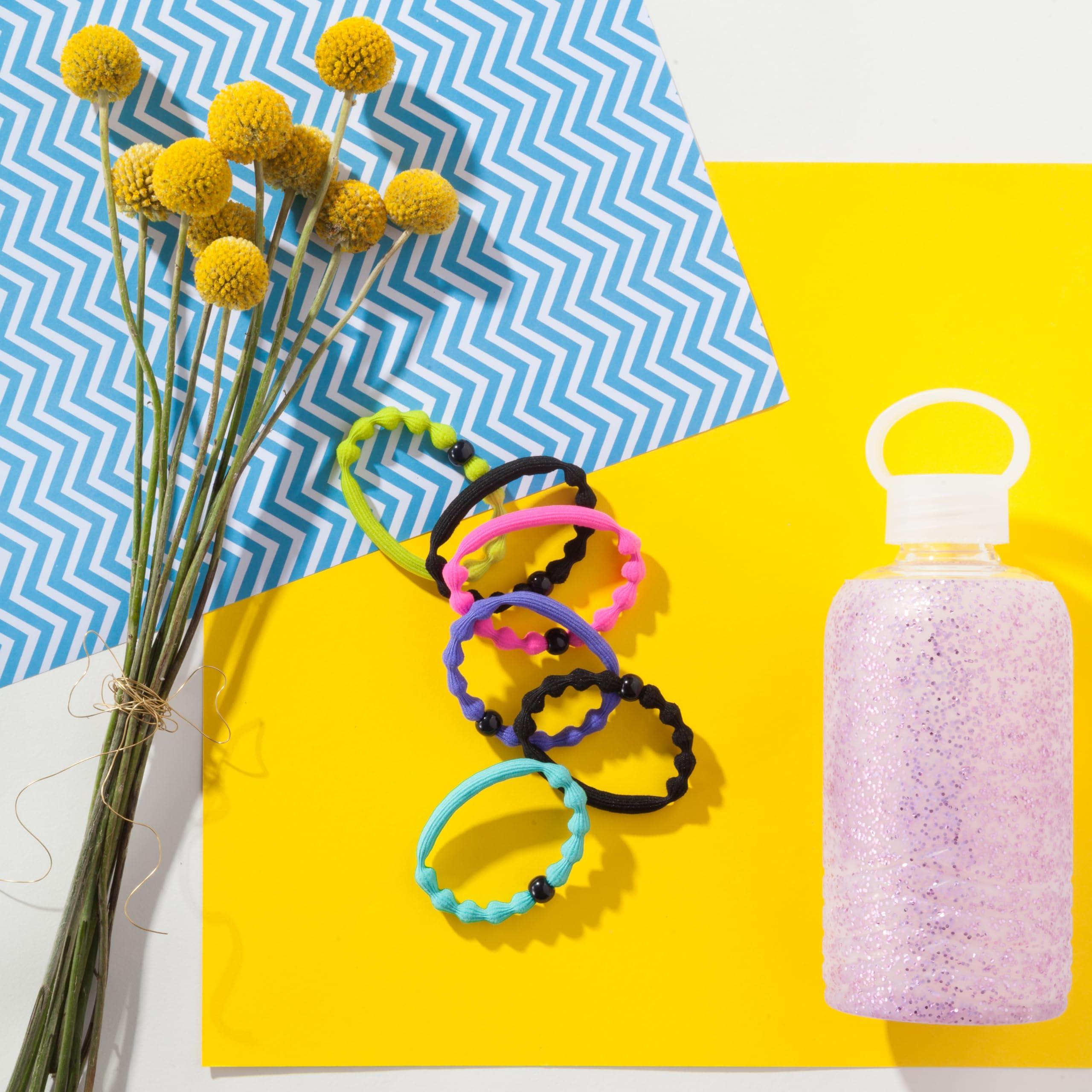 GOODY Goody Ouchless Forever Hair Elastics - 10 Ct, Assorted Neon, Damage-Free Bands, 3X Stronger Hair Ties, Retainable Shape, 16 Strand Inner Core, Hair Accessories for Women & Men, All Hair Types