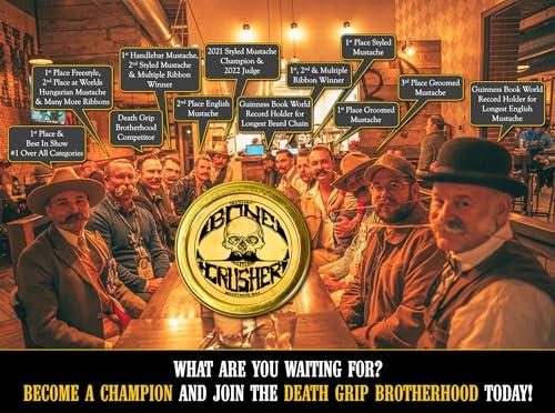 THE VINTAGE GROOMING CO. Mustache Wax Extra Strong Hold | 1oz Bone Crusher Moustache & Beard Wax Tin | Grooming For Men | Perfect For Dali Curly English Handlebar Mustaches By Death Grip | Heat Source Required