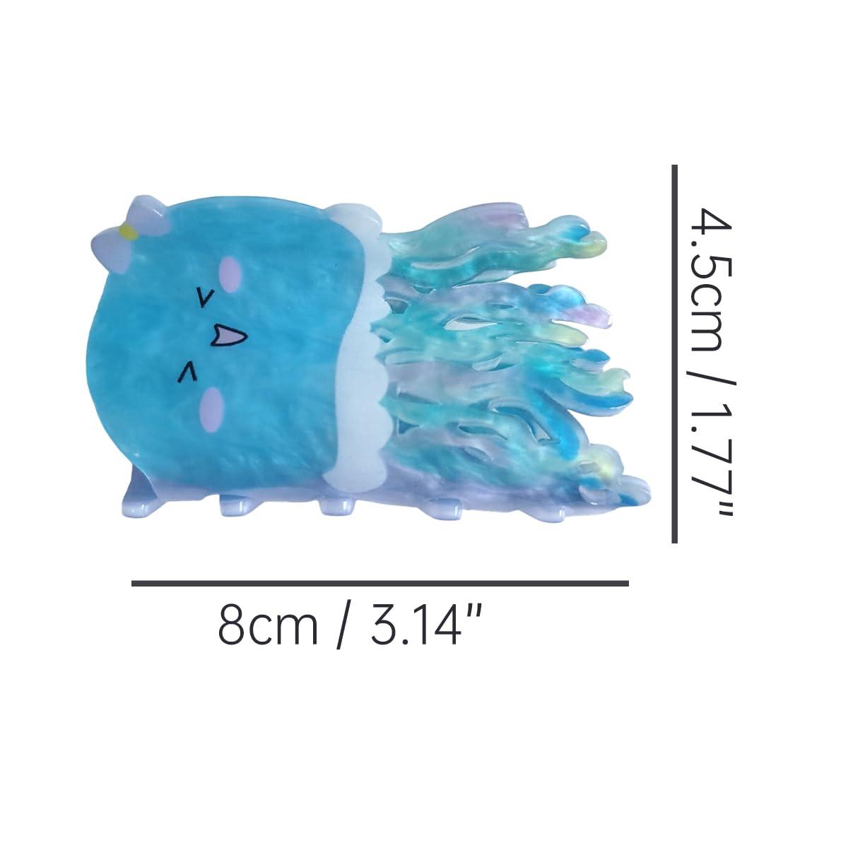 Clip Sugar Cartoon Jellyfish Hair Clip,Acrylic Hair Clip,Small Claw Clip for Women, 1 Count (Pack of 1)