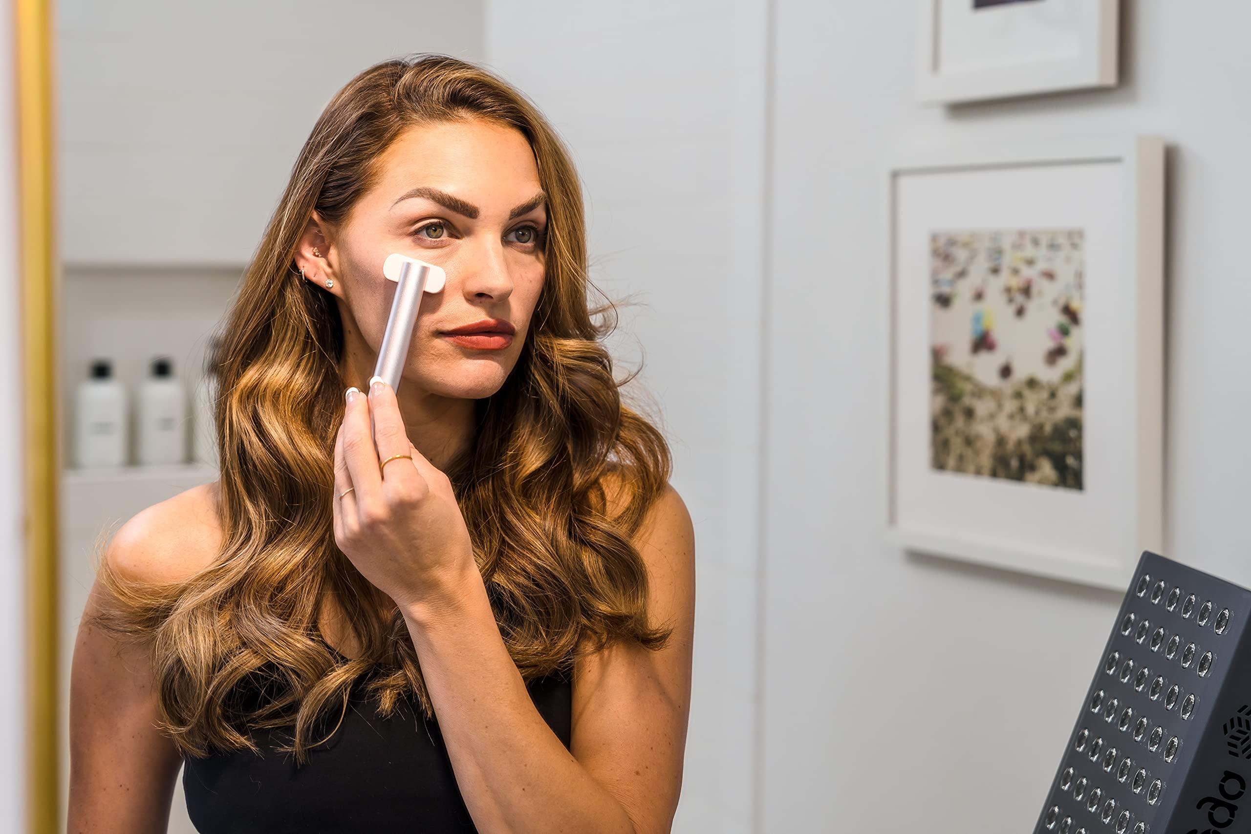 hooga Hooga Facial Wand, Red Light Therapy Wand for Face and Neck with Microcurrent, Heat, and Massage for Anti-Aging, Wrinkles, Beauty, Skin Care. USB Rechargeable.