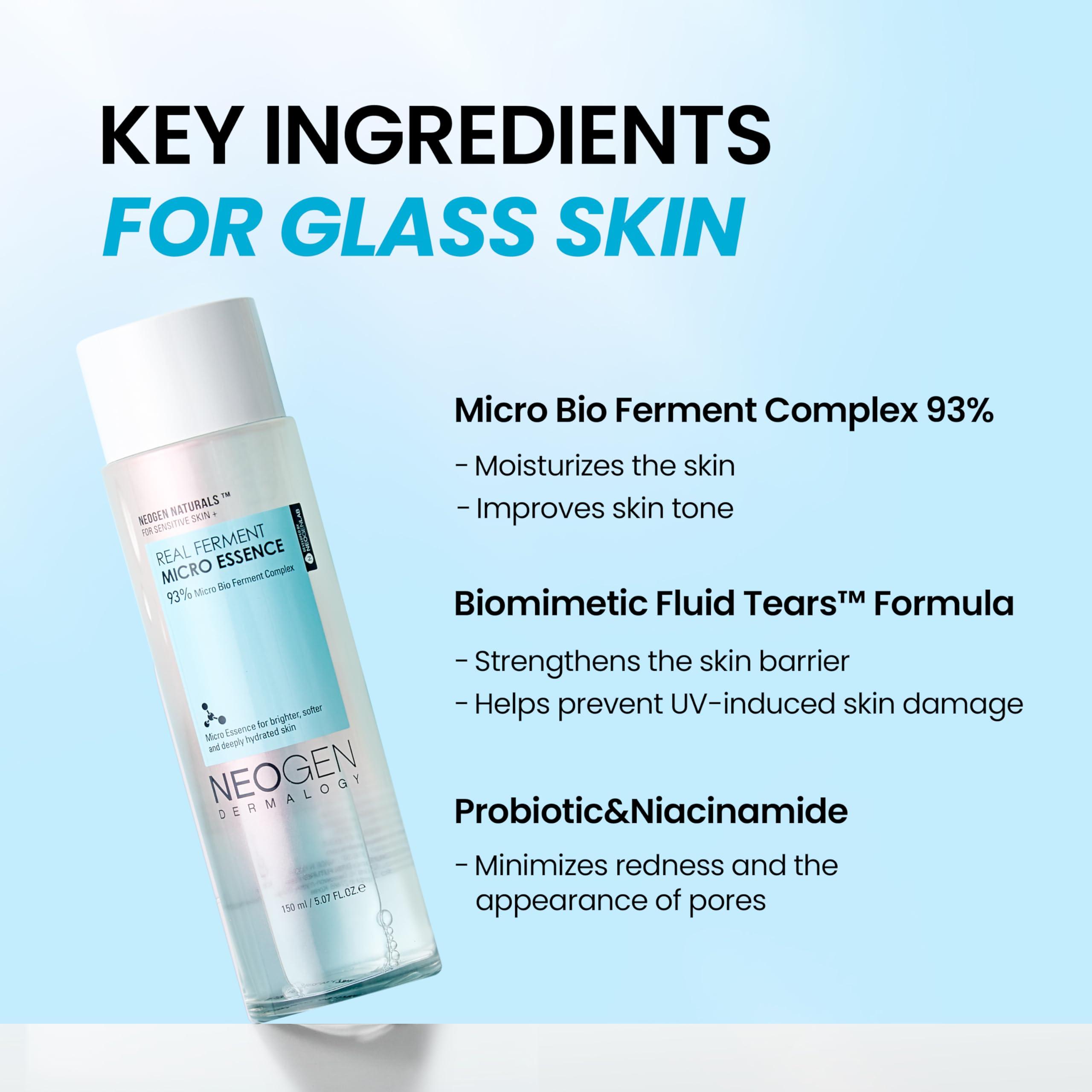 DERMALOGY by NEOGENLAB NEOGEN DERMALOGY Real Ferment Micro Essence 5.07 Fl Oz (150ml) - 93% Naturally Fermented Facial Essence, Instantly Hydrates and Delivers Healthy Supple Skin - Korean Skin Care