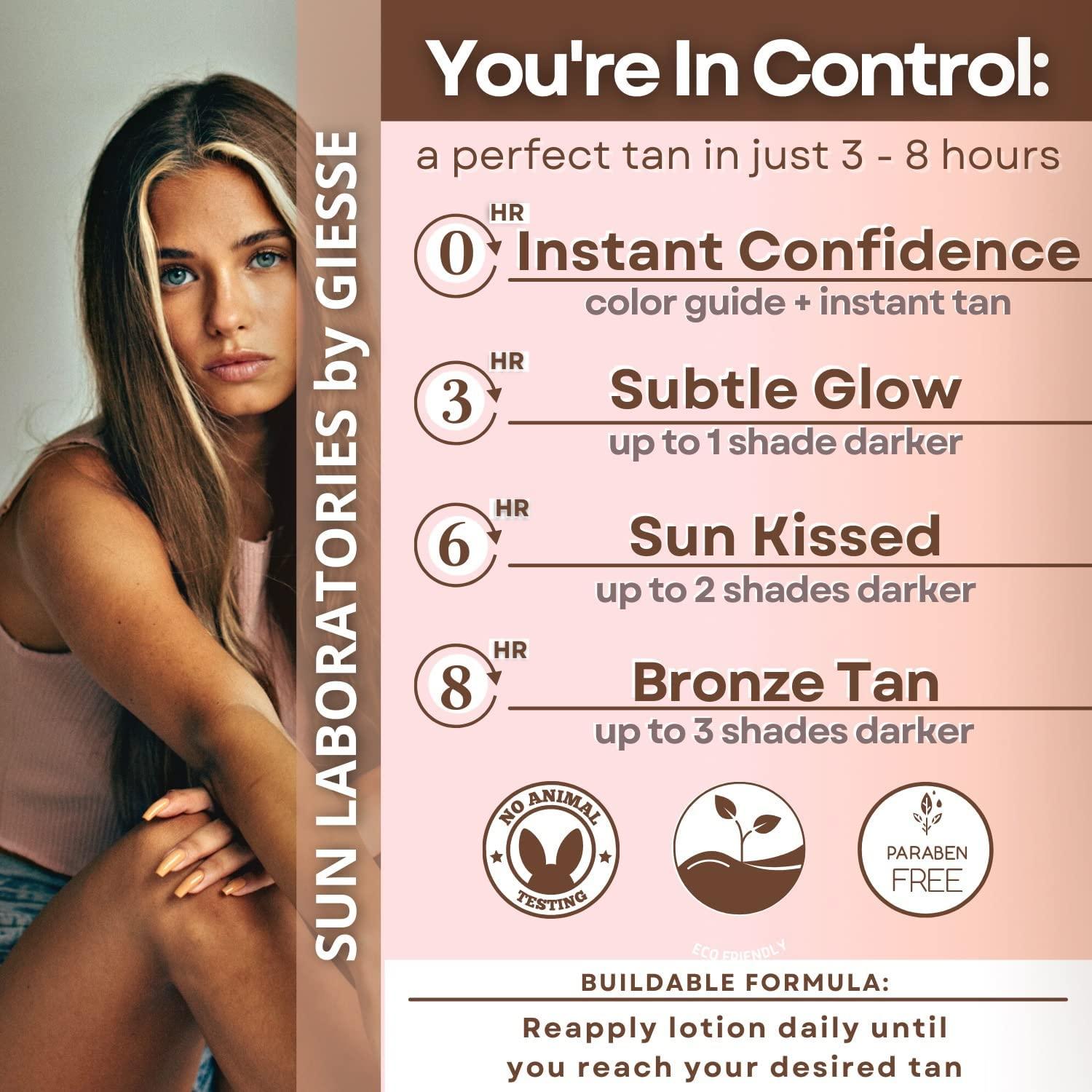 Sun Laboratories by Giesee Sun Laboratories By Ultra Dark Self Tanning Lotion 4 oz - Organic Sunless Tanner for Dark Tones, Long Lasting Sun Labs Sun Self Tanner, Ideal for Tanning Bed Lotion and Sunless Tanning Lotion