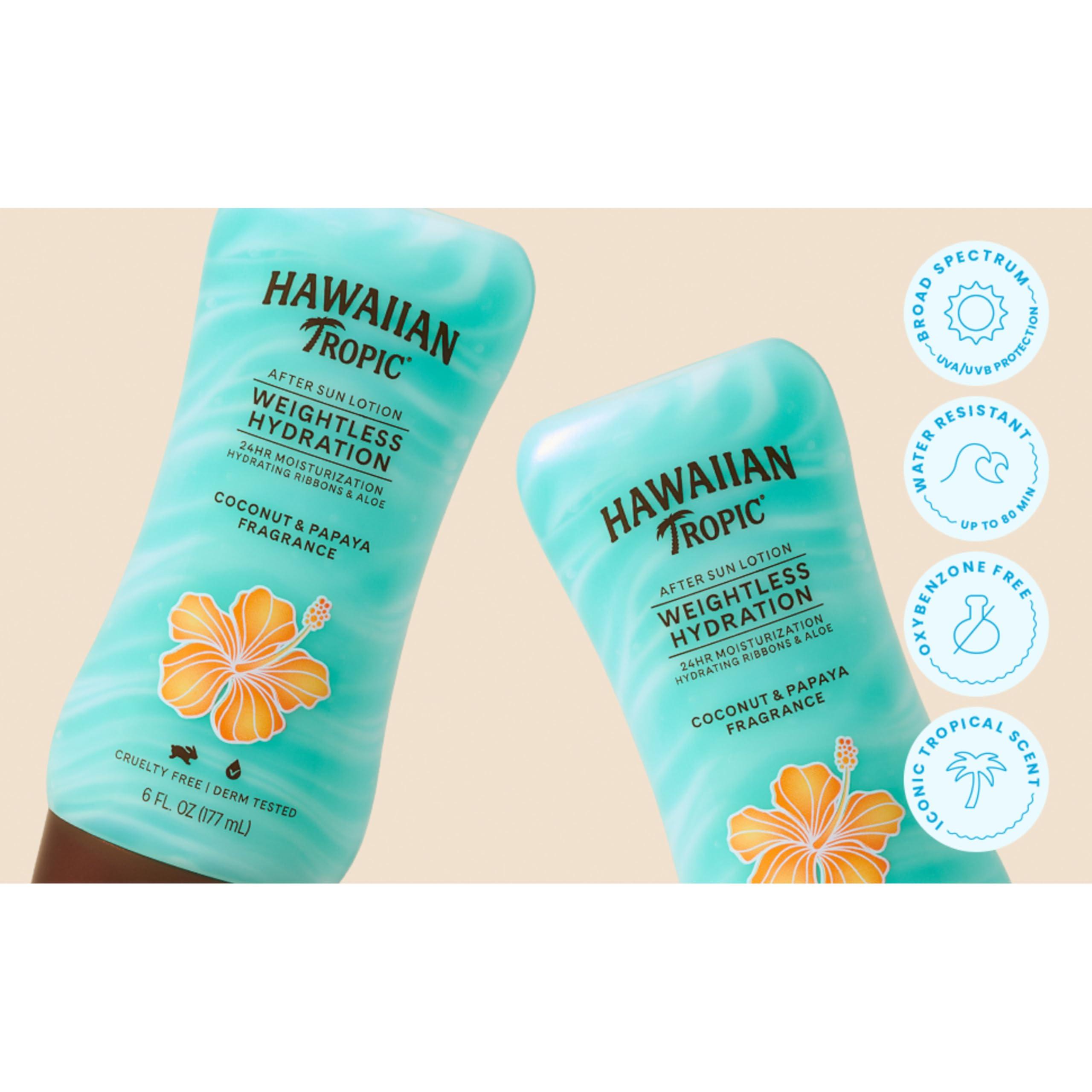 Hawaiian Tropic Hawaiian Tropic Weightless Hydration After Sun Lotion with Aloe, 6oz Twin Pack | Hawaiian Tropic Lotion, Moisturizing Lotion, After Sun Care, After Sun Moisturizer, 6oz each Twin Pack