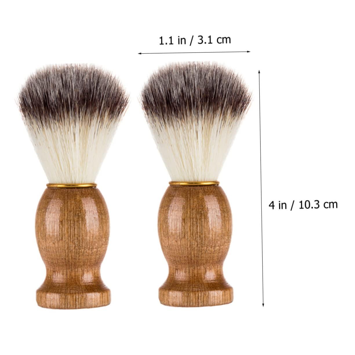 FOYTOKI FOYTOKI 2pcs Shaving Brush Leaf Twig Razor Duster Brush Handheld Beard Brush Shave Brush Kit Shaving for Men Hat Shaving Mens Shaving & Removal Products Sponge Light Brown Wood