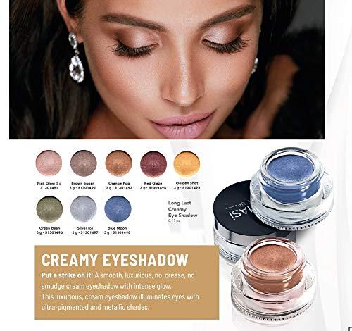 FARMASi FARMASi Long Lasting Creamy Eyeshadow, Eye Makeup With Crease- Resistant Ingredients, Ultra Pigmented in Matte, Shimmer and Waterproof Finishes, 0.1 fl. oz. / 3 ml (Red Glaze)