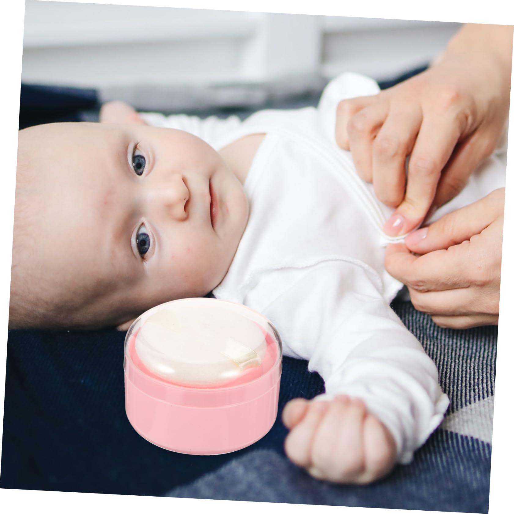 KOMBIUDA KOMBIUDA 2Pcs Loose Powder Puff Containers with Puffs Dusting Powder Boxes for Body Powder Travel-Friendly Cosmetic Puff for Home -go Use