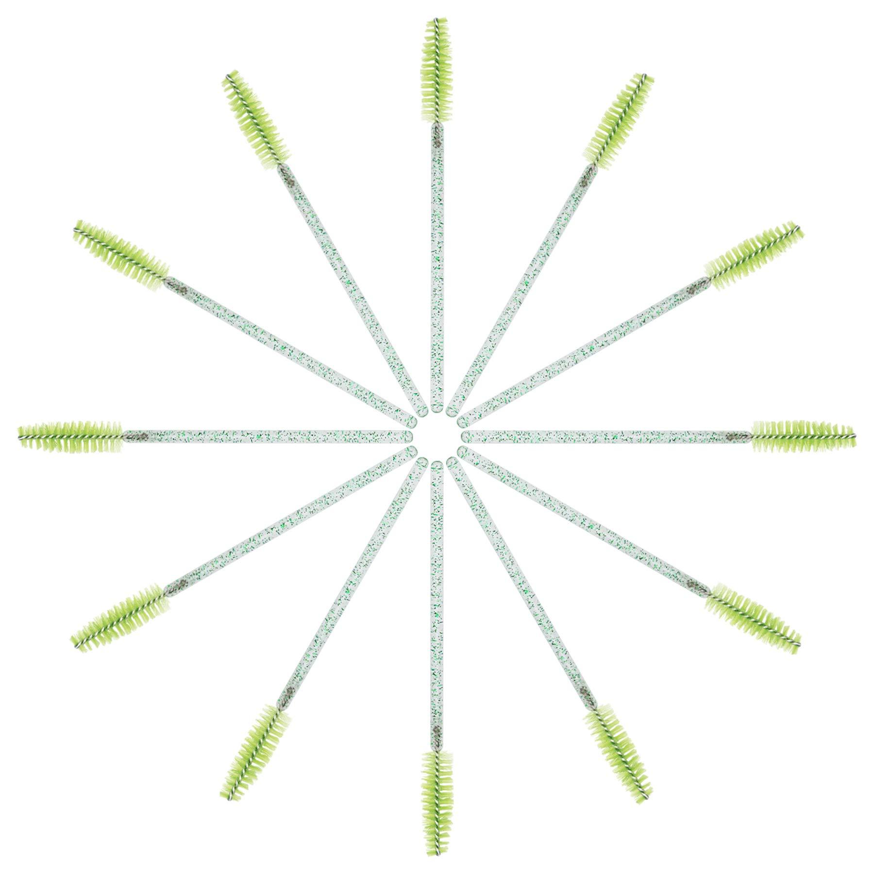 tifanso tifanso 200PCS Spoolie Eyelash Brush - Disposable Mascara Brush Wand for Lashes, Eyebrow Eyelash Extension Supplies (Green)