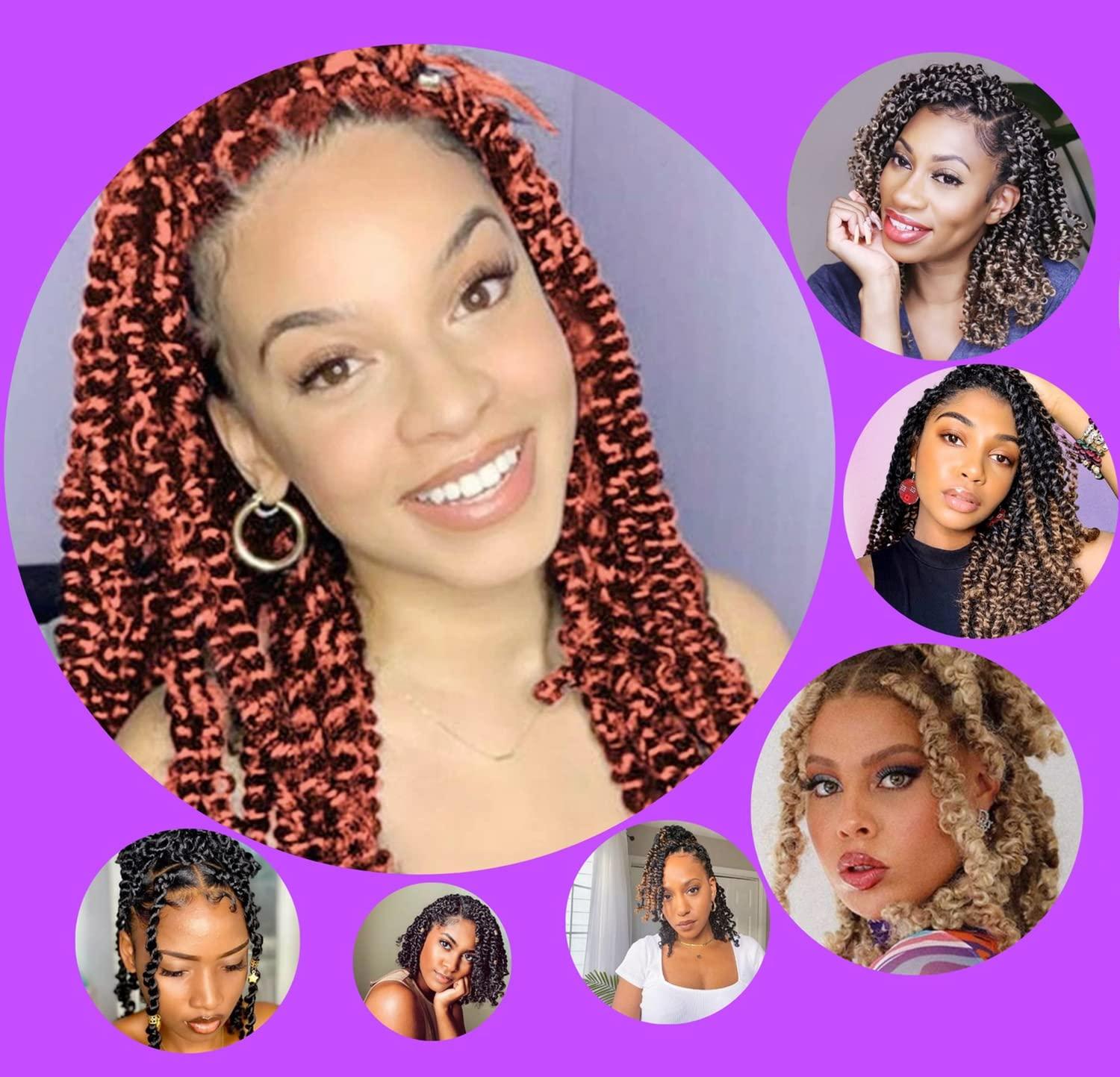 Ceajae Long Passion Twist Hair 18 Inch Water Wave Crochet Hair for Black Women Passion Twist Crochet Hair for Butterfly Locs 8 Pack Curly Crochet Passion Twist Braiding Hair Extensions 30# Caramel Brown