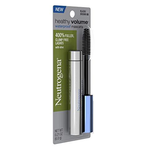 Neutrogena Neutrogena Healthy Volume Lash-Plumping Waterproof Mascara, Volumizing and Conditioning Mascara with Olive Oil to Build Fuller Lashes, Clump-, Smudge- and Flake-Free, Black/Brown 08, 0.21 oz