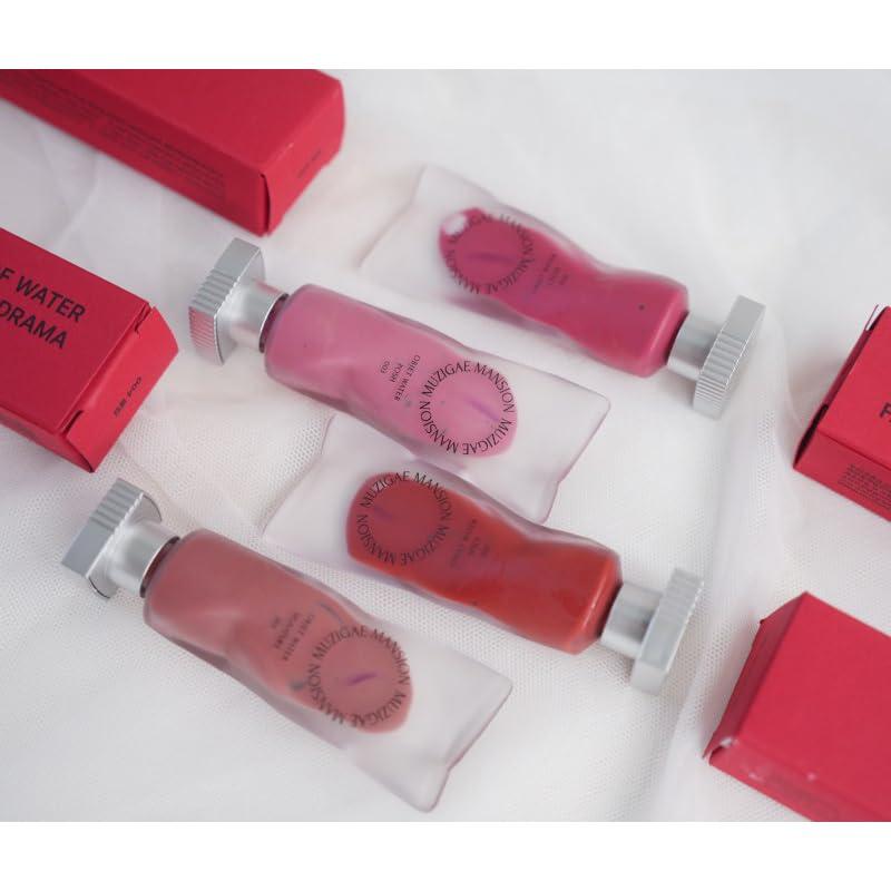 MUZIGAE MANSION MUZIGAE MANSION Objet Water Lip Stain Matte Lipstick (Watery to Blurry Tint), Long-Lasting, Hydrating, Waterproof Wear K-Beauty Liquid Lipstick for Women, Bold Red Tinted Gloss (003 POSH)