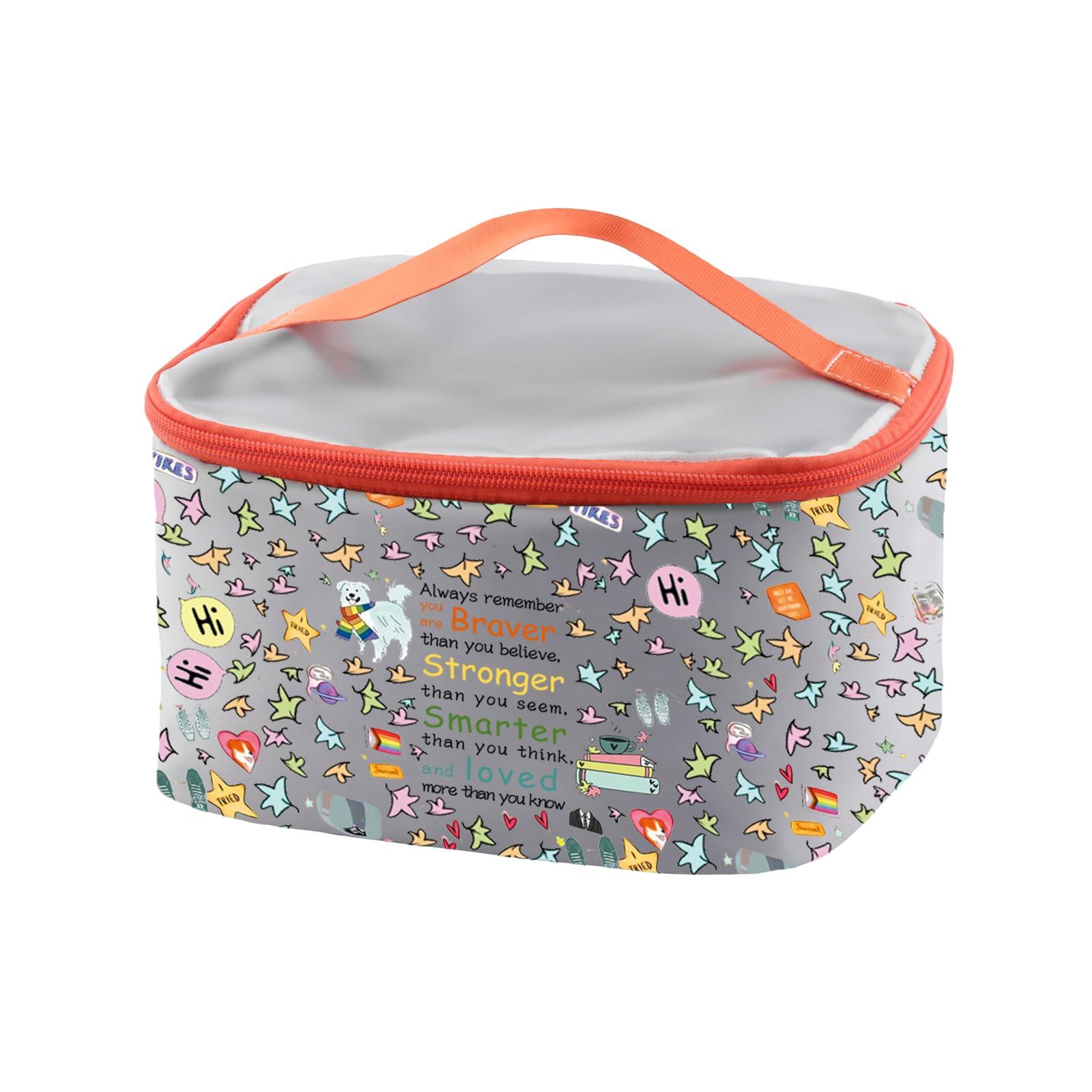 PXTIDY PXTIDY Heart Stop Tv Show Cosmetic Makeup Case Lgbtq Gift Hi Hi Leaves Travel Zipper Pouch Spotify Inspired Makeup Bag