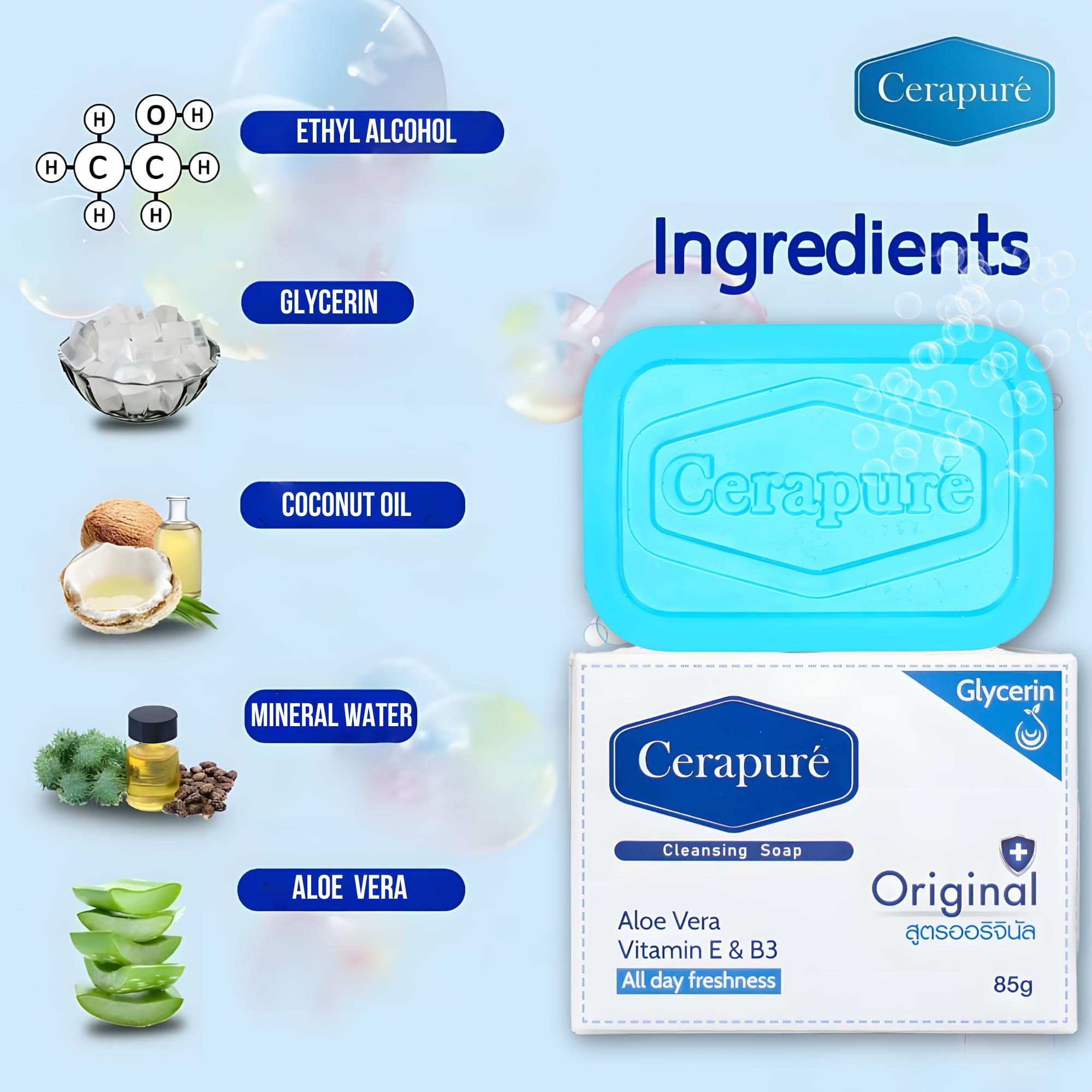 Cerapure Cerapure Glycerin Soap Bars For Men Women Clear Transparent Bath Soap Bar For Dry Skin Formula Cleanse And Moisturize Skin All Day Freshness (2)