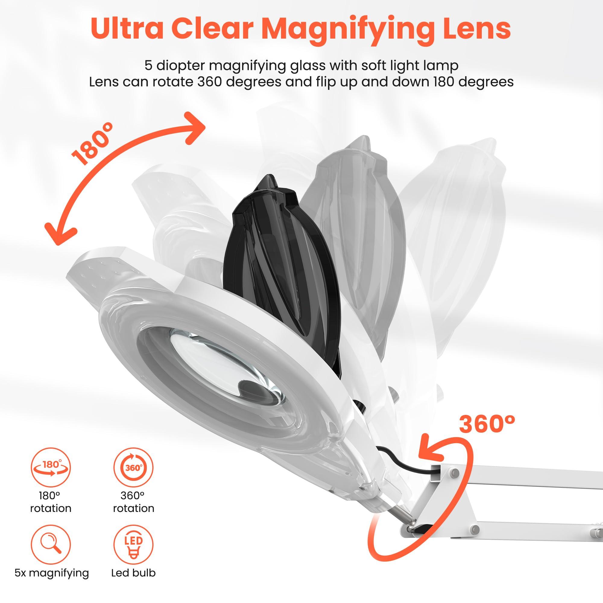 TASALON TASALON 2-in-1 Professional Facial Steamer with 5X Magnifying Lamp, Esthetician Steamer on Wheels with Ozone and Hot Mist, Standing Face Steamer for Facial Deep Cleaning and Moisturize, SPA & Beauty